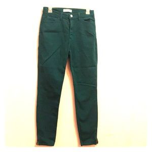 High waisted green american apparel skinny jeans